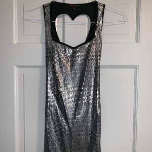 Sequin and black tight mini dress